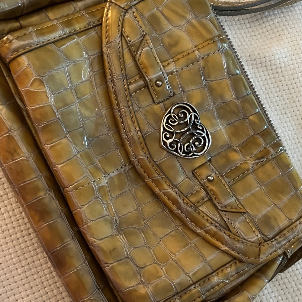 Brighton Bag Yellow-Gold Crocodile Leather Crossbody